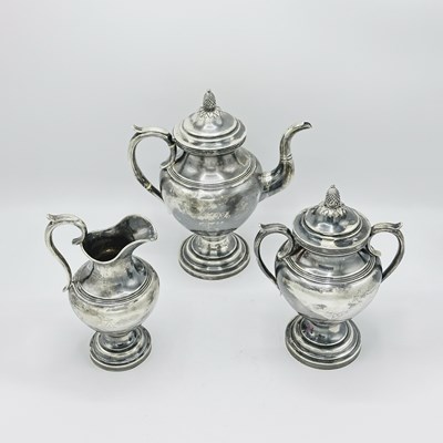 Lot 1153 - American Coin Silver Three-Piece Tea Service