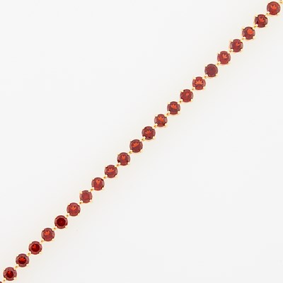 Lot 2037 - Gold and Garnet Bracelet