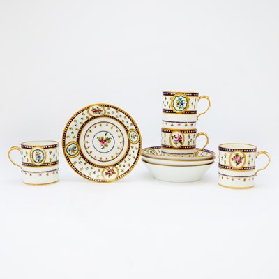 Lot 433 - Group of Four Sèvres Bombelle Cups and Saucers