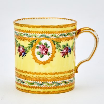 Lot 436 - Sèvres Porcelain Yellow-Ground Teacup and Saucer