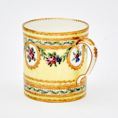 Lot 436 - Sèvres Porcelain Yellow-Ground Teacup and Saucer