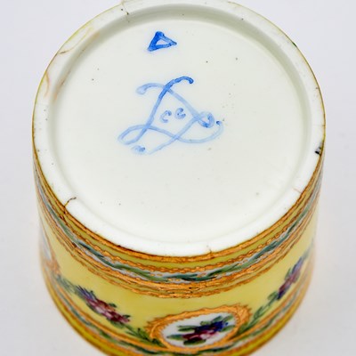 Lot 436 - Sèvres Porcelain Yellow-Ground Teacup and Saucer