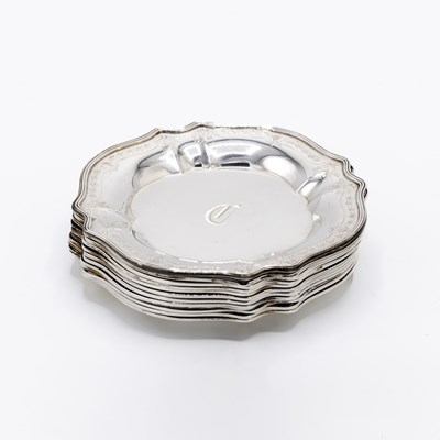 Lot 1180 - Set of Twelve Marcus & Co. Sterling Silver Bread Plates