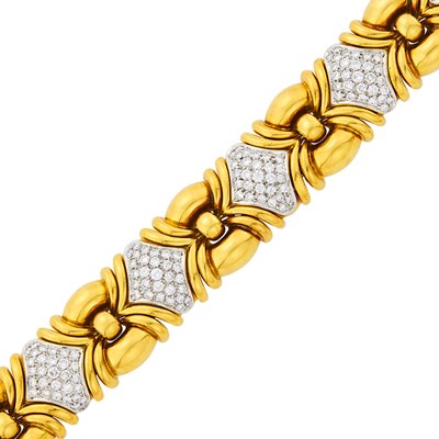 Lot 27 - Two-Color Gold and Diamond Bracelet