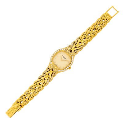 Lot 105 - Patek Philippe Gold and Diamond 'Flamme' Wristwatch, Ref. 4815/3