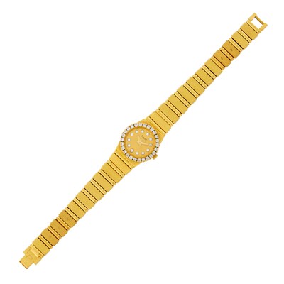 Lot 100 - Piaget Gold and Diamond 'Polo' Wristwatch