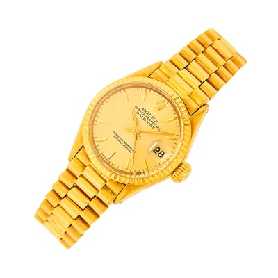 Lot Rolex Gold 'Datejust' Wristwatch, Ref. 6517