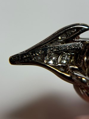 Lot 83 - Tiffany & Co., Schlumberger Pair of Platinum and Diamond Leaf Earclips