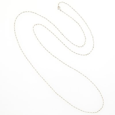 Lot 2219 - Long Platinum and Seed Pearl Necklace