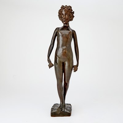 Lot 302 - Patinated Bronze Figure of a Nude Nymph