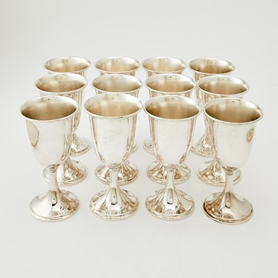 Lot 93 - Set of Twelve S. Kirk Sterling Silver Goblets