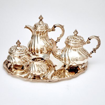 Lot 100 - Continental Silver Tea and Coffee Service