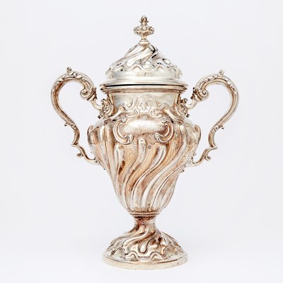 Lot 312 - Howard & Co. Sterling Silver Covered Two Handle Cup