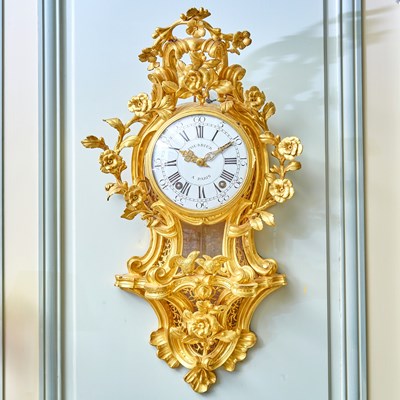 Lot 32 - Louis XV Gilt Bronze Cartel Clock