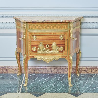 Lot 39 - Louis XV / XVI Gilt Bronze Mounted Tulipwood and Kingwood Commode