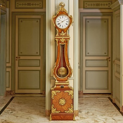 Lot Louis XV Gilt Bronze Mounted Tulipwood and Kingwood Tall Case Clock