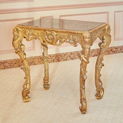 Lot 70 - Regence Giltwood Marble Inset Occasional Table