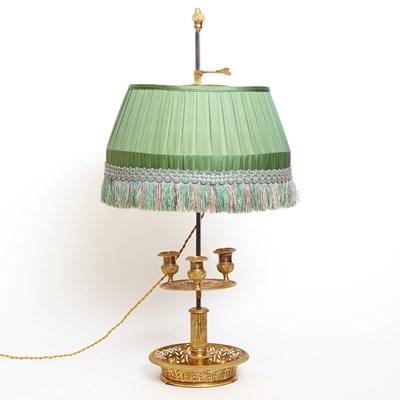 Lot 43 - Louis XVI Gilt Bronze Three-Light Bouillotte Lamp