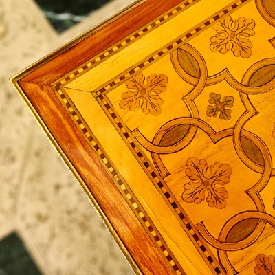 Lot 142 - Louis XVI Gilt Bronze Mounted Tulipwood Parquetry Table à Écrire