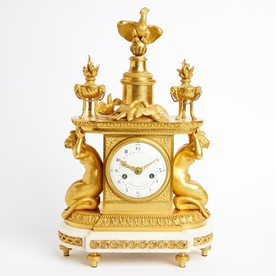 Lot 25 - Louis XVI Gilt Bronze and Marble Clock