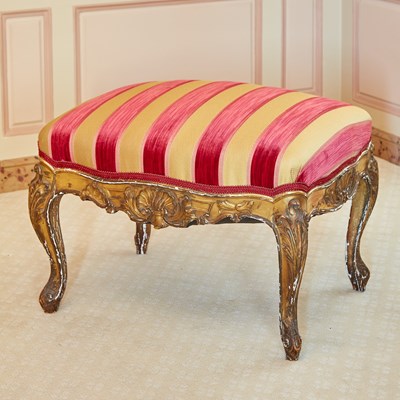 Lot 59 - Louis XV Style Upholstered Giltwood Bench