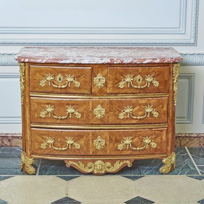 Lot 120 - Regence Gilt Bronze Mounted Kingwood Parquetry Commode