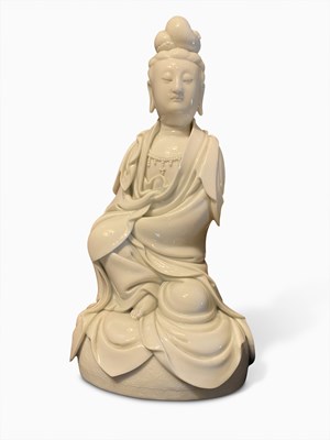 Lot 115 - Chinese Dehua Porcelain Figure of Guanyin