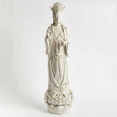 Lot 109 - Exceptionally Large Chinese Blanc de Chine Figure of Guanyin