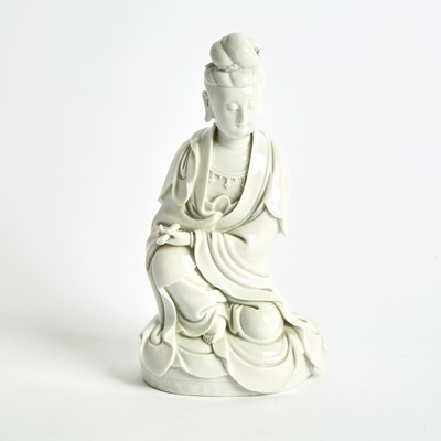 Lot 112 - Chinese Dehua Porcelain Figure of Guanyin