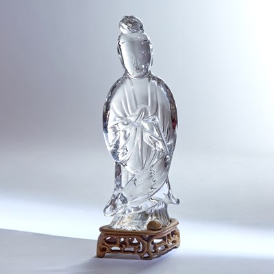 Lot 294 - Chinese Glass Figure of Guanyin