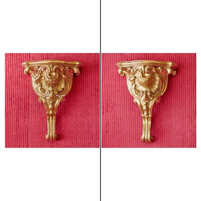 Lot 187 - Pair of Louis XV Style Giltwood Wall Brackets