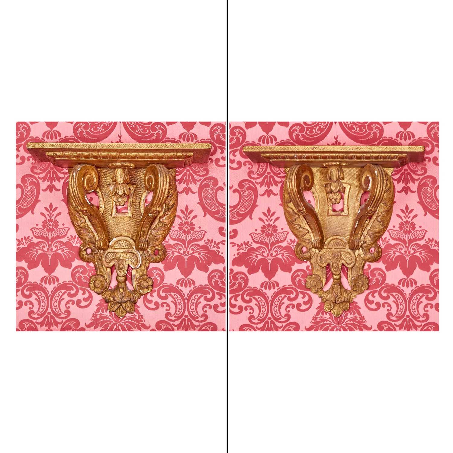 Lot 234 - Pair of Regence Giltwood Wall Brackets
