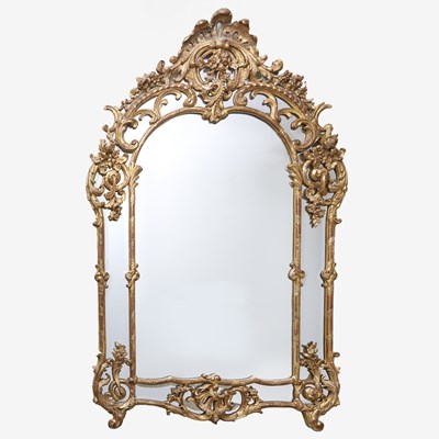 Lot 224 - Regence Style Giltwood Border Glass Mirror