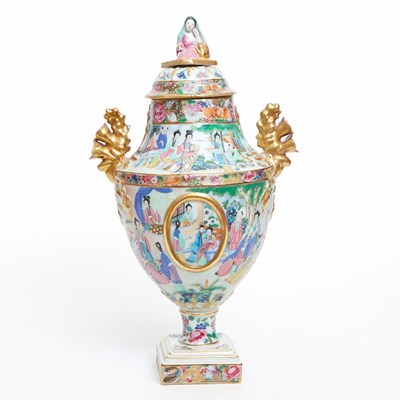 Lot 169 - Chinese Rose Mandarin Porcelain Urn and Cover