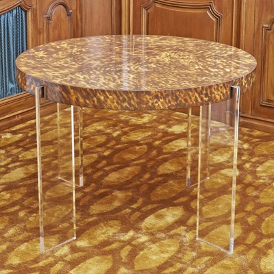 Lot 218 - Faux Tortoise and Acrylic Center Table