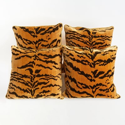 Lot 202 - Four Tiger Velvet Pillows