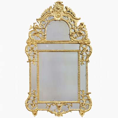 Lot 377 - Regence Giltwood Border Glass Mirror