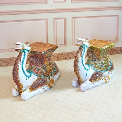 Lot 259 - Pair of Ceramic Camel Form Garden Seats