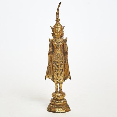 Lot 350 - Small Thai Gilt Bronze Figure of Buddha