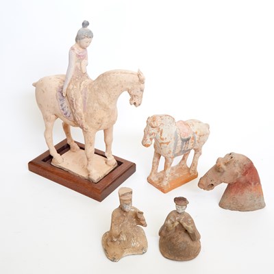 Lot 247 - Three Chinese Pottery Equine Figures