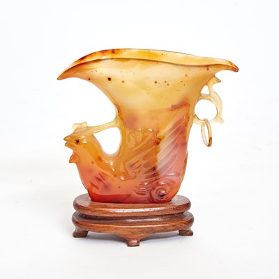 Lot 245 - Chinese Carved Agate Phoenix-Head Cup