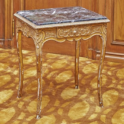 Lot 237 - Regence Style Giltwood Marble Inset Side Table