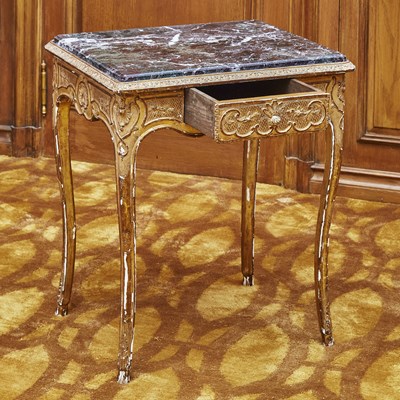 Lot 237 - Regence Style Giltwood Marble Inset Side Table
