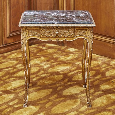 Lot 237 - Regence Style Giltwood Marble Inset Side Table