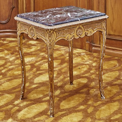 Lot 237 - Regence Style Giltwood Marble Inset Side Table