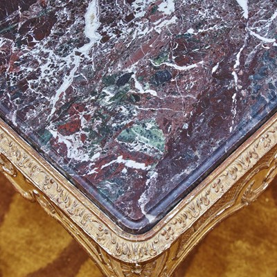 Lot 237 - Regence Style Giltwood Marble Inset Side Table