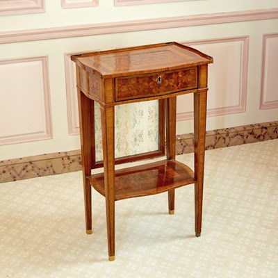 Lot 320 - Louis XVI Style Parquetry Occasional Table with Fire Screen