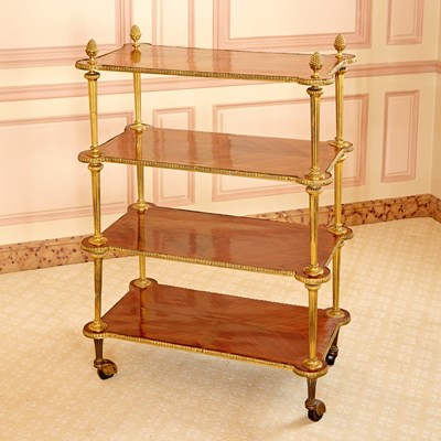 Lot 285 - Louis XVI Style Gilt Metal and Kingwood Four-Tier Etagere