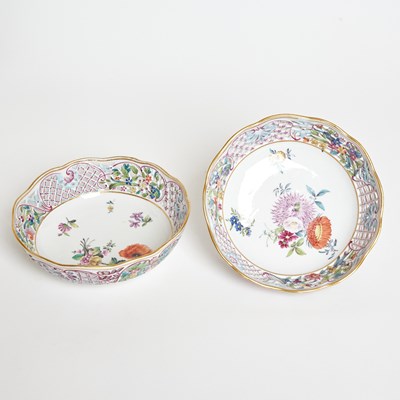 Lot 648 - Two Meissen (Marcolini) Porcelain Reticulated Shallow Bowls