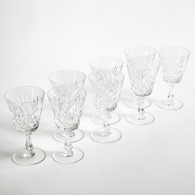 Lot 154 - Set of Eighteen Val St. Lambert Glass Wine Glasses